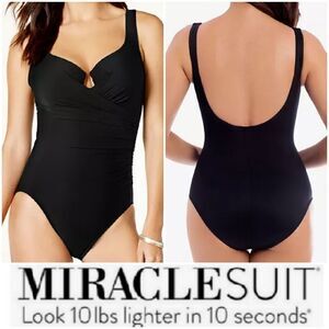 2024 Miraclesuit Escape One-Piece Allover Slimming Underwire Swimsuit Size 16
